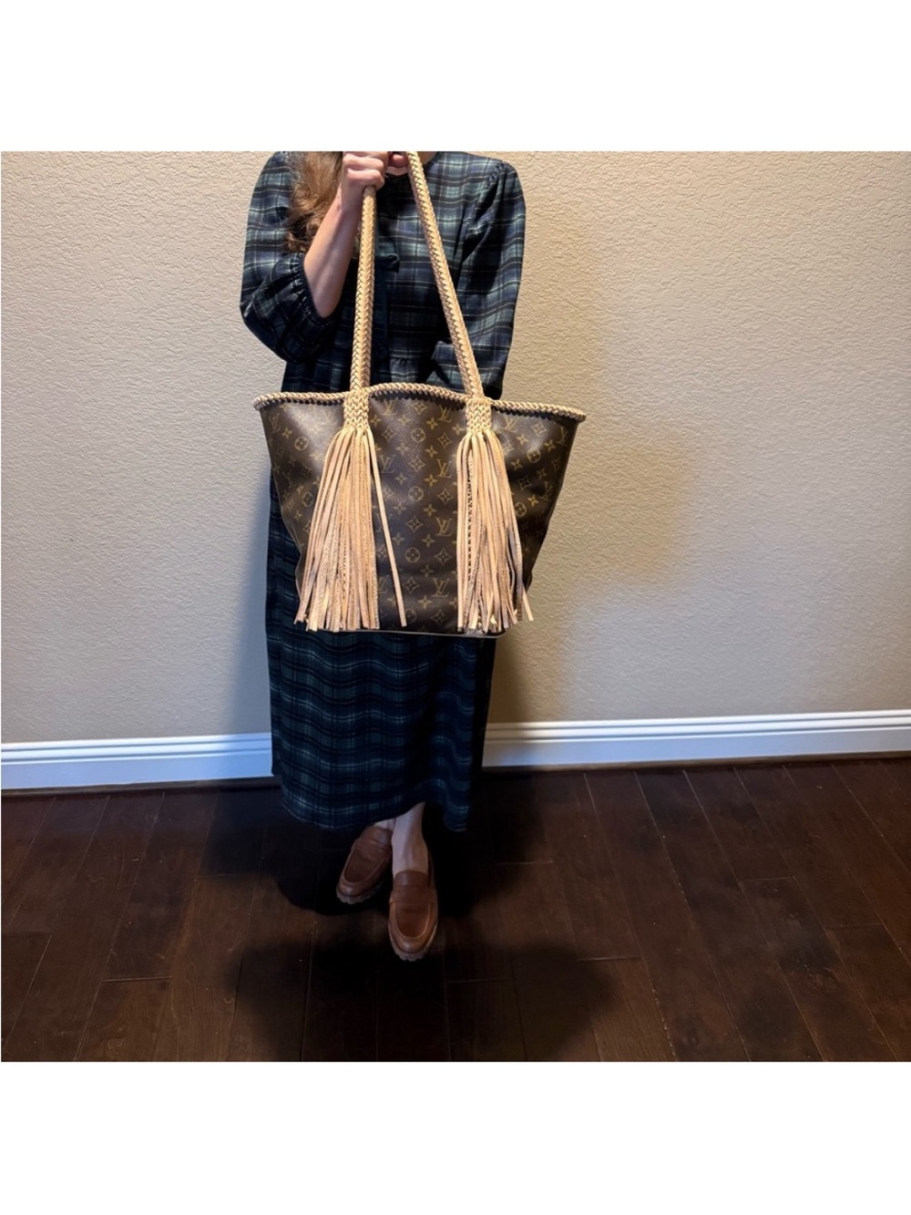 Vintage boho bag Louis Vuitton shopping sac w fringe - Picture 2 of 7